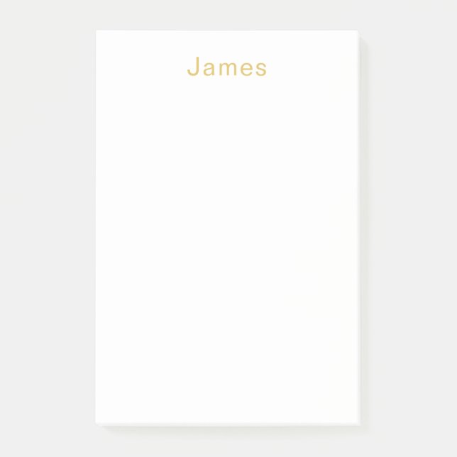 Gold Colour Professional Trendy Minimalist Name Post-it Notes (Front)