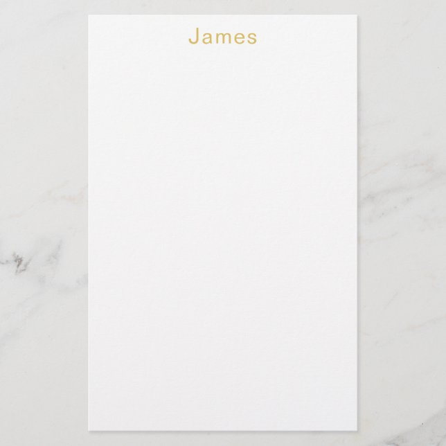 Gold Colour Professional Trendy Minimalist Name Stationery (Front)