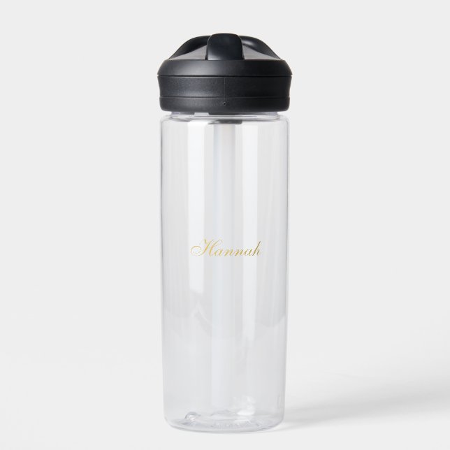 Gold Colour Professional Trendy Minimalist Name Water Bottle (Front)