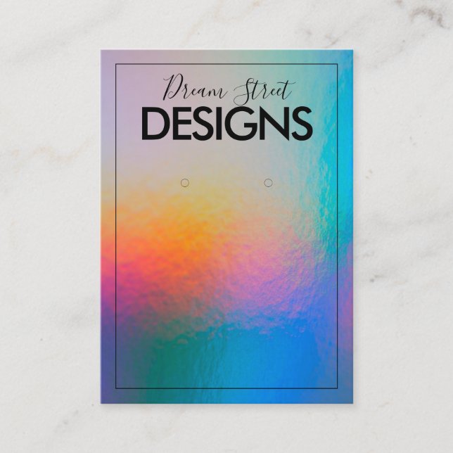 Gold Colour Shift Holographic Earring Display Card (Front)