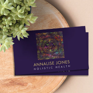 Gold & Colour Sri Yantra / Sri Chakra Business Card