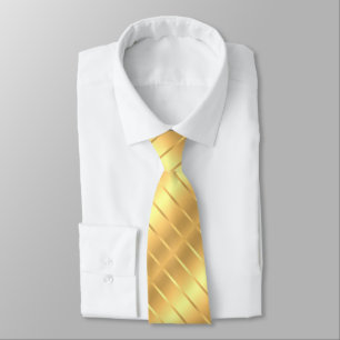 Gold Colour Striped Elegant Modern Template Tie
