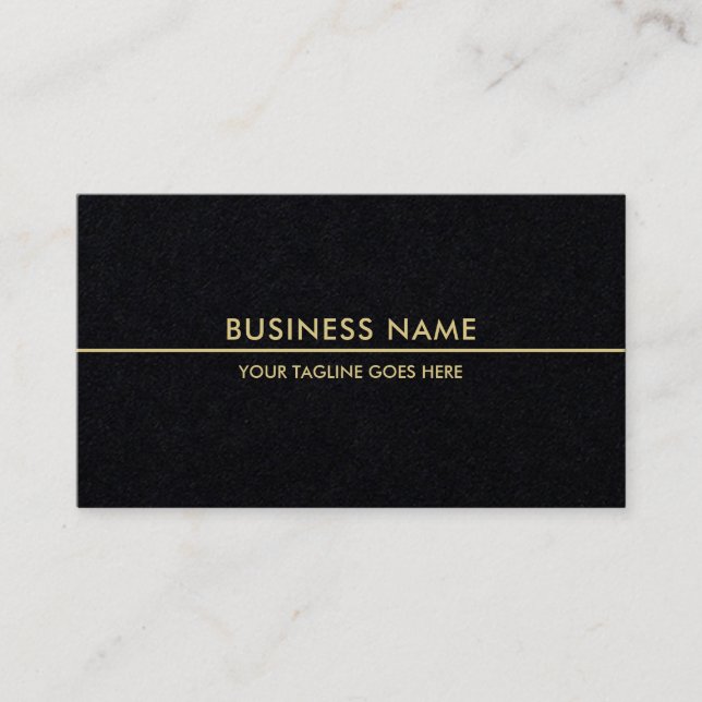 Gold Colour Text Premium Black Template Luxury Chi Business Card (Front)