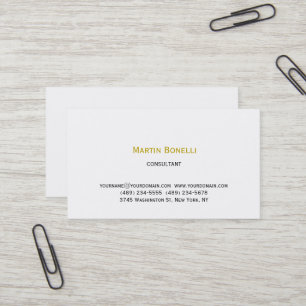 Gold Colour Unique Classical Simple Minimalist Business Card