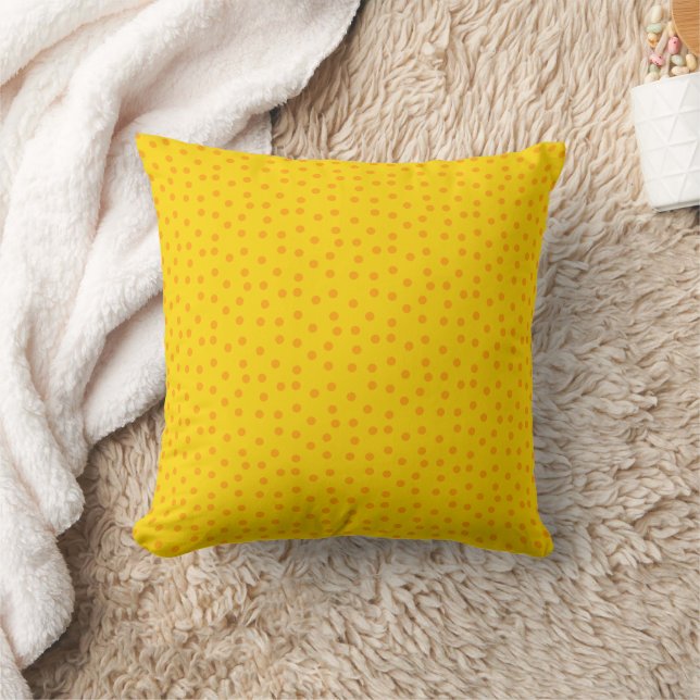 Gold Colour with Orange Circle Mark Cushion (Blanket)