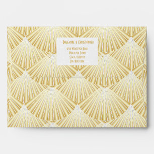 Gold Coloured Art Deco Design Wedding Envelope
