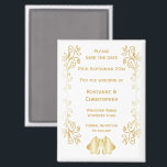 Gold Coloured Bells Design Wedding Save The Date Magnet<br><div class="desc">Wedding save the date magnet bells design. Customise this gold coloured wedding save the date magnet with your wedding details. Should you require any help with customising then contact us through the link on this page. Gold coloured bells design personalised wedding save the date magnet</div>