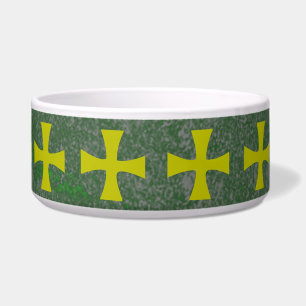 Gold Coloured Byzantine Cross on Mossy Green