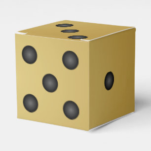 Gold Coloured Dice or Die Favour Box