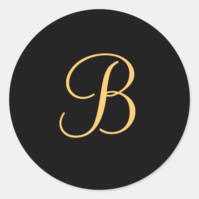 Gold-coloured initial B on black monogram sticker (Front)