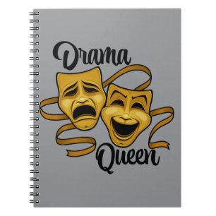 Gold Comedy And Tragedy Theatre Masks Drama Queen Notebook