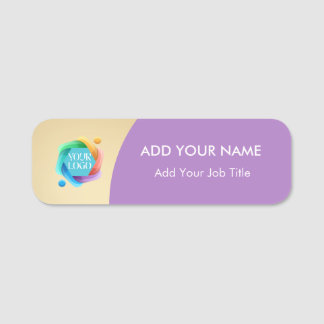 Gold Company Logo Employee Name Tag Pin Badge