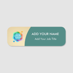 Gold Company Logo Employee Name Tag Pin Badge