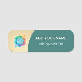 Gold Company Logo Employee Name Tag Pin Badge