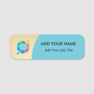 Gold Company Logo Employee Name Tag Pin Badge