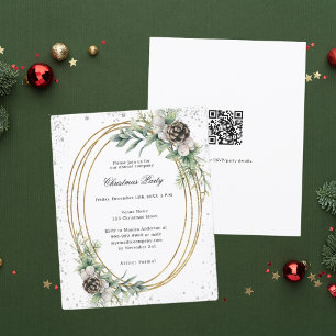 Gold cone QR company Christmas Party invitation