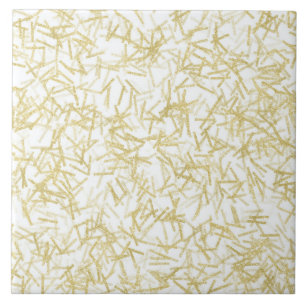 Gold Confetti Abstract Ceramic Tile
