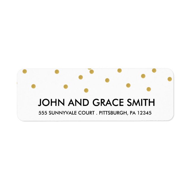 Gold Confetti Address Label Return Address Label (Front)