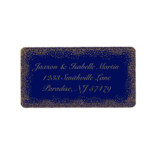 Gold Confetti and Dark Blue Label