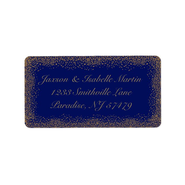 Gold Confetti and Dark Blue Label (Front)