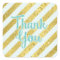 Gold Confetti and Foil with Teal Stripe Thank You