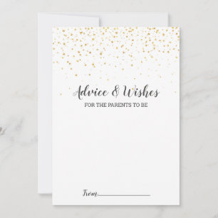 Gold Confetti Baby Shower Advice Cards