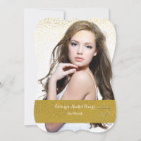 Gold Confetti Bat Mitzvah Invitation