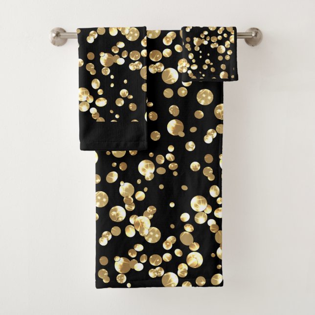 Gold confetti bath towel set (Insitu)