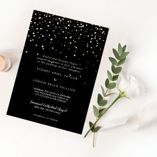 Gold Confetti Black Traditional Wedding Real Gold