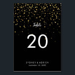 Gold Confetti | Black Wedding Table Numbers<br><div class="desc">These gold confetti | black wedding table numbers are perfect for a simple,  classy wedding reception. The elegant whimsical design features faux gold glitter confetti and minimalist calligraphy on black with a modern boho feel.</div>