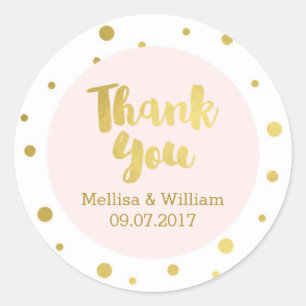 Gold Confetti Blush Pink Wedding Favour Tags
