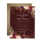 Gold Confetti Burgundy Floral Wedding Invitation