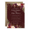 Gold Confetti Burgundy Floral Wedding Invitation