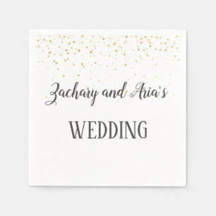 Gold Confetti Calligraphy Napkins