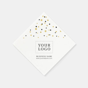 Gold Confetti Custom Business Promotional Logo Napkin