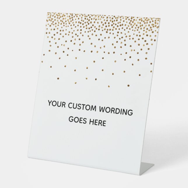 Gold Confetti Do It Yourself Custom Wedding Sign (Front)