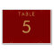 Gold Confetti Dots and Maroon Red -  Table Numbers