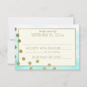 Gold Confetti Dots and Watercolor Wedding Response