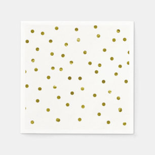 Gold Confetti Dots Faux Foil Modern Chic Simple Napkin