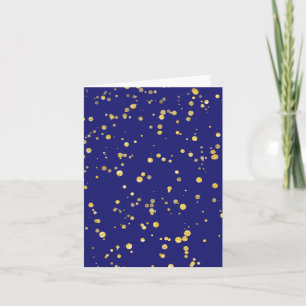 Gold Confetti Dots Midnight Blue  Thank You Card
