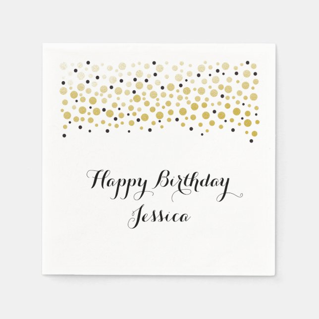 Gold Confetti Dots Napkin (Front)