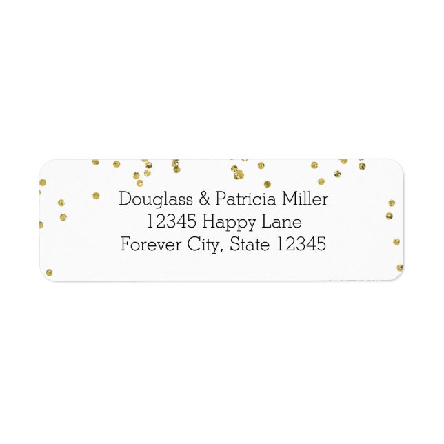 Gold Confetti Dots Return Address Label (Front)