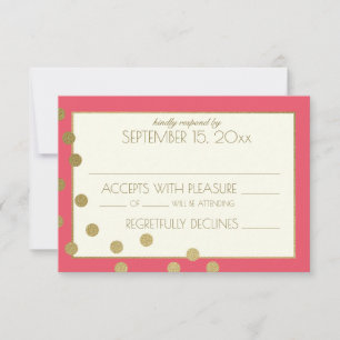 Gold Confetti Dots Wedding Response