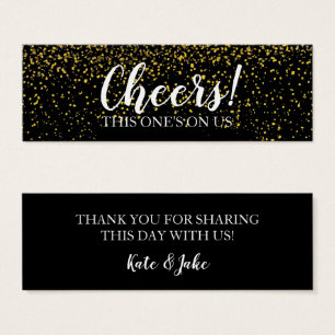 Gold Confetti Drink Ticket Cards