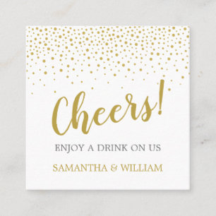Gold Confetti Drink Ticket   Custom Colour