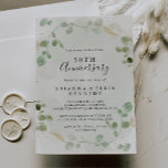 Gold Confetti Eucalyptus 50th Wedding Anniversary Invitation<br><div class="desc">This gold confetti eucalyptus 50th wedding anniversary invitation is perfect for a modern event. The design features watercolor eucalyptus green foliage with gold confetti.

Change the number to celebrate any anniversary milestone.</div>