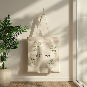 Gold Confetti Eucalyptus Foliage Bridesmaid  Tote Bag