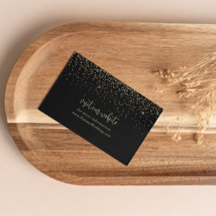 Gold Confetti Fancy Script Wedding Website    Enclosure Card