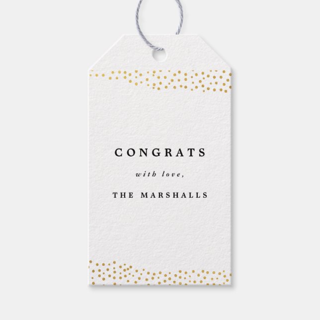 Gold confetti faux foil gift tags (Front)