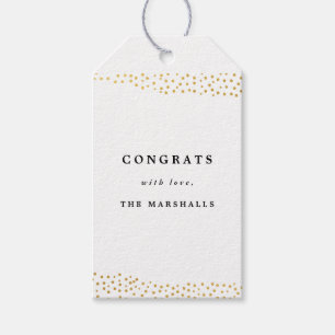 Gold confetti faux foil gift tags